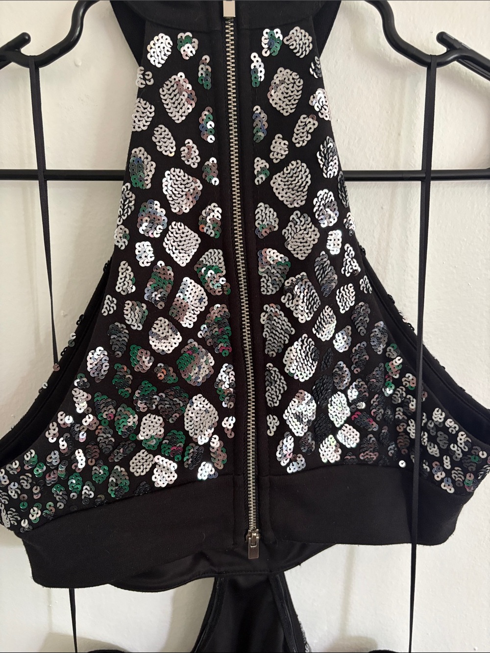 Express Black Sequin Halter Dress NWT - Picture 4 of 5